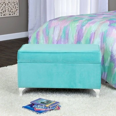 Kids' Diva Decorative Storage Bench - HomePop Aqua 4 Kids' Diva Decorative Storage Bench - HomePop Aqua – Image 2
