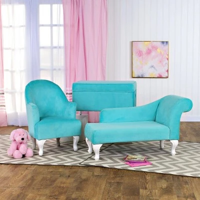 Kids' Diva Decorative Storage Bench - HomePop Aqua 5 Kids' Diva Decorative Storage Bench - HomePop Aqua – Image 3