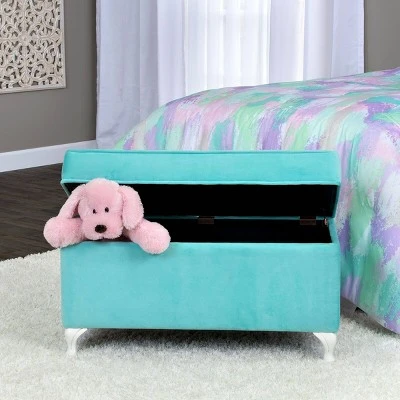 Kids' Diva Decorative Storage Bench - HomePop Aqua 6 Kids' Diva Decorative Storage Bench - HomePop Aqua – Image 4
