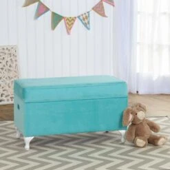 Kids' Diva Decorative Storage Bench - HomePop Aqua 15 Kids' Diva Decorative Storage Bench - HomePop Aqua -Ottomans Official Shop unnamed file 1173