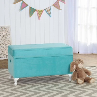Kids' Diva Decorative Storage Bench - HomePop Aqua 7 Kids' Diva Decorative Storage Bench - HomePop Aqua – Image 5