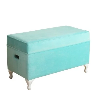 Kids' Diva Decorative Storage Bench - HomePop Aqua 9 Kids' Diva Decorative Storage Bench - HomePop Aqua – Image 7