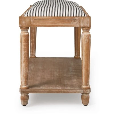 Graydon Upholstered Bench Distressed Natural - Finch 4 Graydon Upholstered Bench Distressed Natural - Finch – Image 2