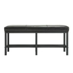 Norton Modern Faux Leather Upholstered Bench Black - Inspire Q