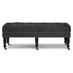 Donovan Tufted Ottoman Bench - WyndenHall Black/tweed Look Fabric -Ottomans Official Shop unnamed file 1243