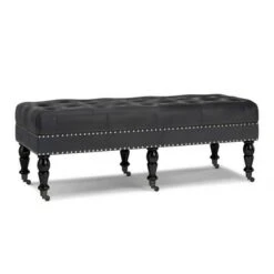 Donovan Tufted Ottoman Bench - WyndenHall Black/tweed Look Fabric -Ottomans Official Shop unnamed file 1244