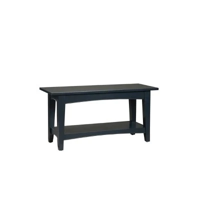 Alaterre Furniture Cottage Bench with Shelf - Alaterre Black 4 Alaterre Furniture Cottage Bench with Shelf - Alaterre Black – Image 2