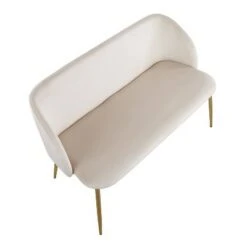 46" Fran Glam Bench - LumiSource Steel/velvet Gold/black -Ottomans Official Shop unnamed file 1349