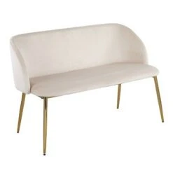 46" Fran Glam Bench - LumiSource Steel/velvet Gold/black -Ottomans Official Shop unnamed file 1351