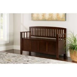 Cynthia Storage Bench - Linon Walnut -Ottomans Official Shop unnamed file 1361