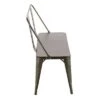 Oregon Industrial Metal Dining Entryway Bench- LumiSource Silver