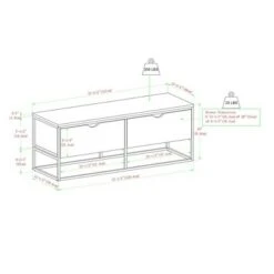 Modern 47.75" 2 Drawer Entry Storage Bench - Saracina Home Dark Walnut -Ottomans Official Shop unnamed file 1407