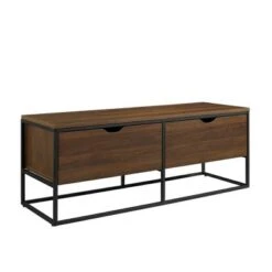 Modern 47.75" 2 Drawer Entry Storage Bench - Saracina Home Dark Walnut -Ottomans Official Shop unnamed file 1408