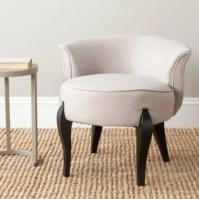 Mora Vanity Stool Taupe - Safavieh 3 Mora Vanity Stool Taupe - Safavieh