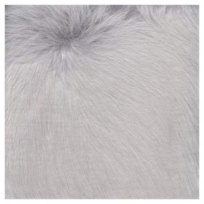 Faux Fur Gray Stool - HomePop 3 Faux Fur Gray Stool - HomePop