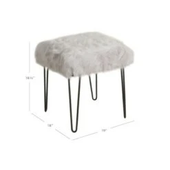 Faux Fur Gray Stool - HomePop 11 Faux Fur Gray Stool - HomePop -Ottomans Official Shop unnamed file 148