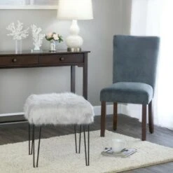 Faux Fur Gray Stool - HomePop 12 Faux Fur Gray Stool - HomePop -Ottomans Official Shop unnamed file 149