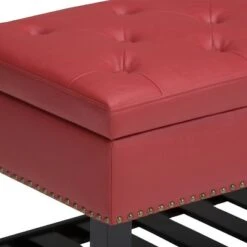 Riley Storage Ottoman Bench Faux Leather - WyndenHall Cream -Ottomans Official Shop unnamed file 1515