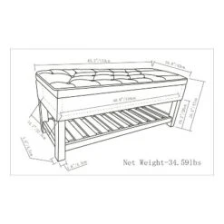 Riley Storage Ottoman Bench Faux Leather - WyndenHall Cream -Ottomans Official Shop unnamed file 1518