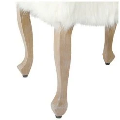 Faux Fur Ottoman with Wood Legs - HomePop White -Ottomans Official Shop unnamed file 153