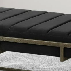 Magdalene Modern Velvet Ottoman Bench - Christopher Knight Home Black -Ottomans Official Shop unnamed file 1580