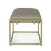 Riebe Contemporary Handmade Channel Stitch Ottoman Bench Dark Cream/Matte Gold - Christopher Knight Home