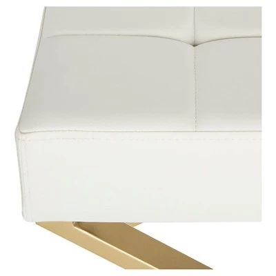 Badgley Ottoman White - Safavieh 4 Badgley Ottoman White - Safavieh – Image 2