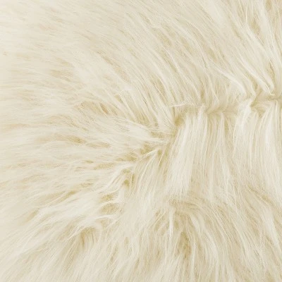 Arlo Faux Fur Stool - Linon Pink 5 Arlo Faux Fur Stool - Linon Pink – Image 3