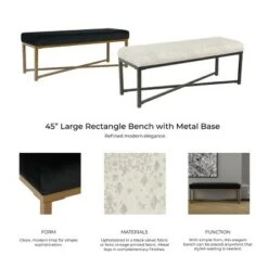 Velvet Rectangle Bench - Black - HomePop -Ottomans Official Shop unnamed file 1641