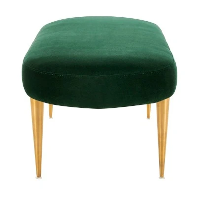 Corinne Velvet Oval Bench Emerald - Safavieh 4 Corinne Velvet Oval Bench Emerald - Safavieh – Image 2