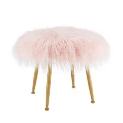 Arlo Faux Fur Stool - Linon Pink 19 Arlo Faux Fur Stool - Linon Pink -Ottomans Official Shop unnamed file 167