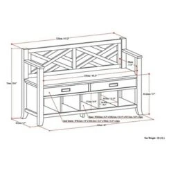 48" Lancaster Solid Wood Entryway Storage Bench with Drawers and Cubbies Espresso Brown - WyndenHall -Ottomans Official Shop unnamed file 1677