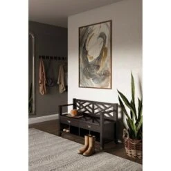 48" Lancaster Solid Wood Entryway Storage Bench with Drawers and Cubbies Espresso Brown - WyndenHall -Ottomans Official Shop unnamed file 1678