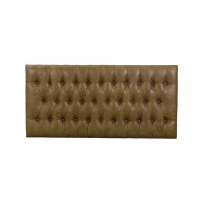 58" Draper Large Bench with Button Tufting Faux Leather Light Brown - HomePop 7 58" Draper Large Bench with Button Tufting Faux Leather Light Brown - HomePop – Image 5