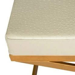 Alexes Faux Ostrich Bench - Cream/Gold - Safavieh -Ottomans Official Shop unnamed file 1764
