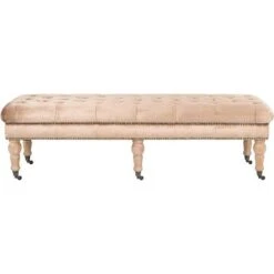 Barney Tufted Bench w/ Brass Nail Heads - Safavieh -Ottomans Official Shop unnamed file 1783