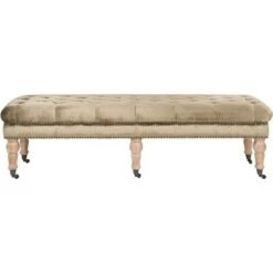 Barney Tufted Bench w/ Brass Nail Heads - Safavieh -Ottomans Official Shop unnamed file 1784