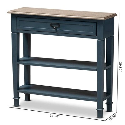 Dauphine Spruce Finished Wood Accent Console Table Blue - Baxton Studio 3 Dauphine Spruce Finished Wood Accent Console Table Blue - Baxton Studio
