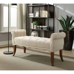 Madison Roll Arm Bench - Linon Natural 18 Madison Roll Arm Bench - Linon Natural -Ottomans Official Shop unnamed file 1827