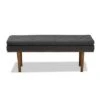 Arne Walnut Finished Bench - Baxton Studio Dark Gray -Ottomans Official Shop unnamed file 1833