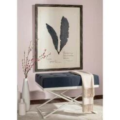 Cara Bench - Navy/Cream - Safavieh