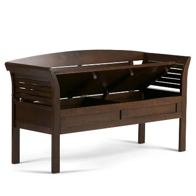 Raleigh Entryway Storage Bench - WyndenHall Light Golden Brown 4 Raleigh Entryway Storage Bench - WyndenHall Light Golden Brown – Image 2