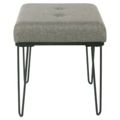 Mid Mod Square Stool Metal Hairpin Leg - Gray - HomePop -Ottomans Official Shop unnamed file 187