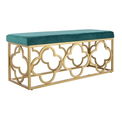Fleur Rectangle Bench - Safavieh Gray/gold 4 Fleur Rectangle Bench - Safavieh Gray/gold – Image 2