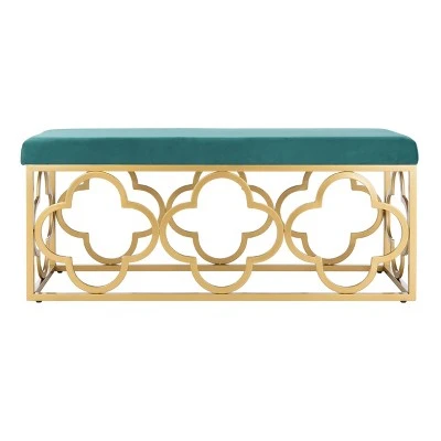 Fleur Rectangle Bench - Safavieh Gray/gold 9 Fleur Rectangle Bench - Safavieh Gray/gold – Image 7