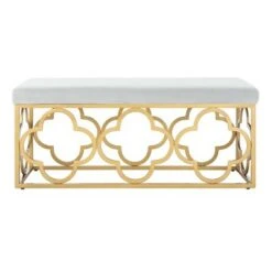 Fleur Rectangle Bench - Safavieh Gray/gold 19 Fleur Rectangle Bench - Safavieh Gray/gold -Ottomans Official Shop unnamed file 1885