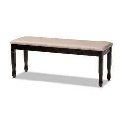 Corey Fabric Upholstered and Wood Dining Bench - Baxton Studio Gray/brown -Ottomans Official Shop unnamed file 1906
