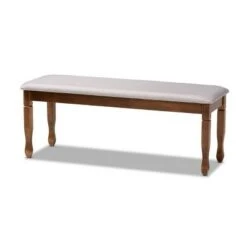 Corey Fabric Upholstered and Wood Dining Bench - Baxton Studio Gray/brown -Ottomans Official Shop unnamed file 1907