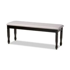 Corey Fabric Upholstered and Wood Dining Bench - Baxton Studio Gray/brown -Ottomans Official Shop unnamed file 1908