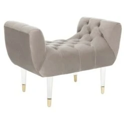 Eugenie Tufted Velvet Acrylic Bench Soft Taupe - Safavieh 10 Eugenie Tufted Velvet Acrylic Bench Soft Taupe - Safavieh -Ottomans Official Shop unnamed file 1911